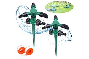 FEISINA Sprinklers for Yard，Sprinklers for Yard Large Area,2 Pack Water Sprinkler for Lawn, 360 Degree Rotating Lawn Sprinkler Large Area Coverage Multipurpose Garden Sprinkler for Plant Irrigation