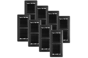 Decor Grates PG410-BLK-8 Pro Grates Steel Floor Register, Black