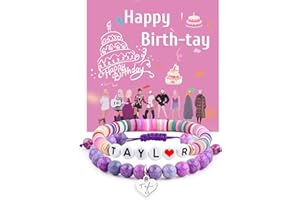 ZZLTAWS Taylor Birthday Gifts Bracelets, Taylor Merch, Bracelet and Birthday Card are the Best Birthday Gifts for Girls, Women, wife, Daughter, Granddaughter, Bestie, Sister