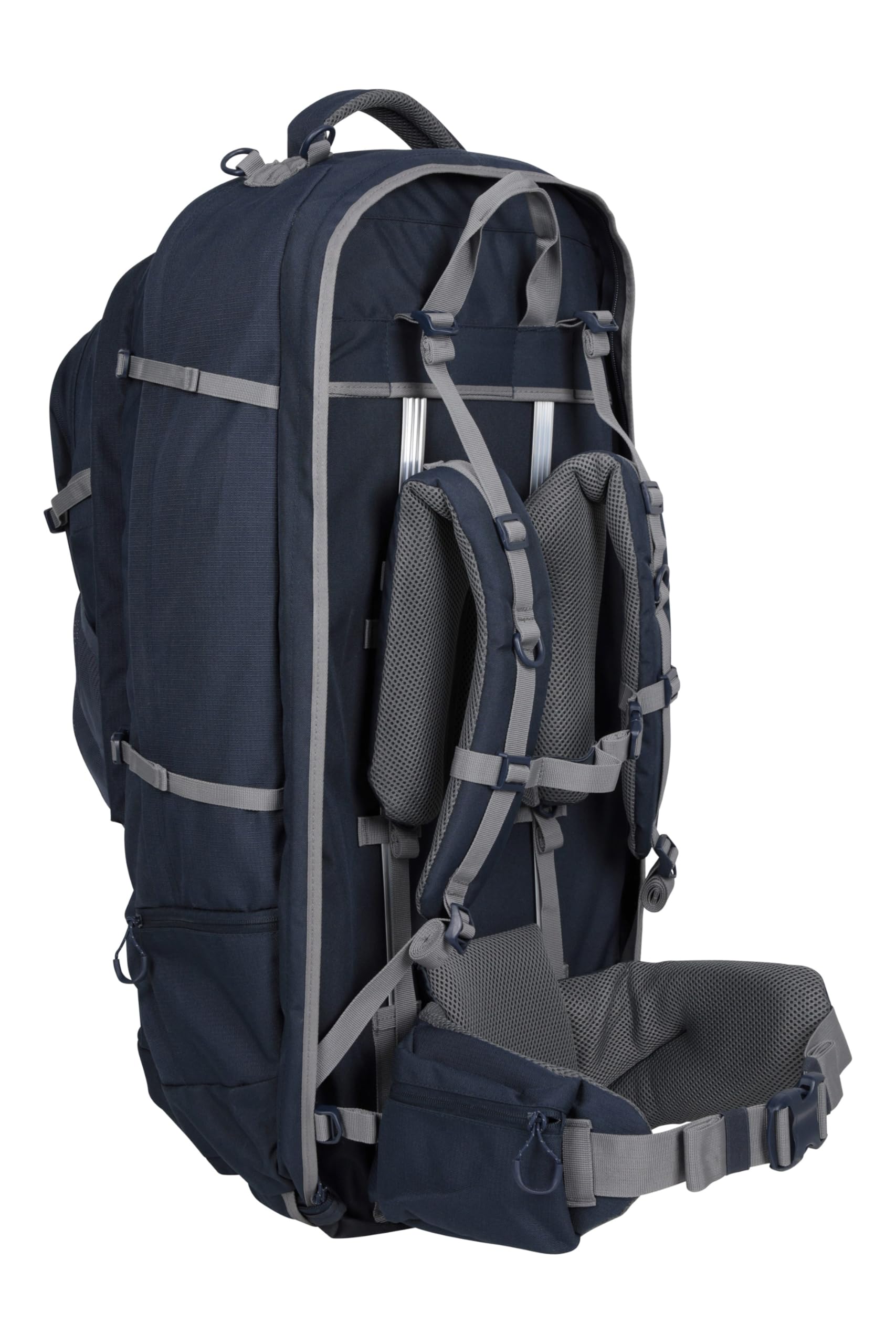 Mountain Warehouse Nevis Extreme Rucksack - 65 + 15L Adjustable Backpack - For Travelling, Camping Navy