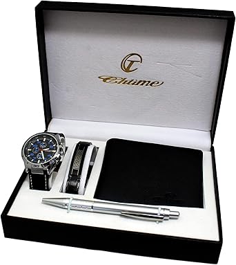 Set de regalo para hombre con reloj, cartera, pluma y linterna: Amazon.es: Relojes