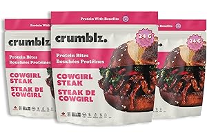 Ulivit Crumblz - Cowgirl Steak Bitez - 21g of Protein | Steak Crumbles | 0g Sugar | Gluten Free, Soy Free | Keto Friendly | N