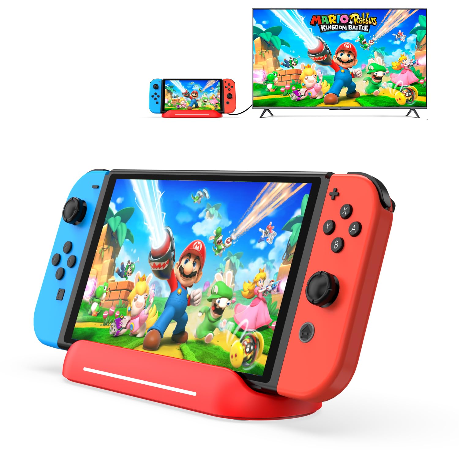 Photo 1 of 5 in 1 Switch Dock for Nintendo Switch OLED TV Adapter Switch Docking Station with HDMI USB 3.0 Port Type C Charging Type C Connectors Travel Switch Base Portable USB C Hub Stand