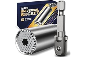 PARIGO Universal Socket Tools Gifts for Men: Christmas Stocking Stuffers Birthday Gift for Dad Husband Him Women 1/4"-3/4"(7-19mm) Super Socket Set Impact Power Drill Adapter Unique Cool Gadgets