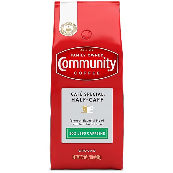 COMMUNITY COFFEE CAFE SPECIAL HALF-CAFF 32 OUNCES, MEDIUM...