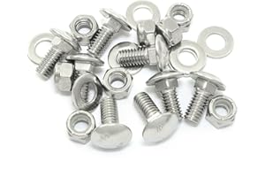 Pro Bamboo Kitchen 8 Sets Stainless Steel Carriage Bolt 5/16"-18 x 3/48 Carriage Bolts with 5/16 Nuts and Washers Self Lockin