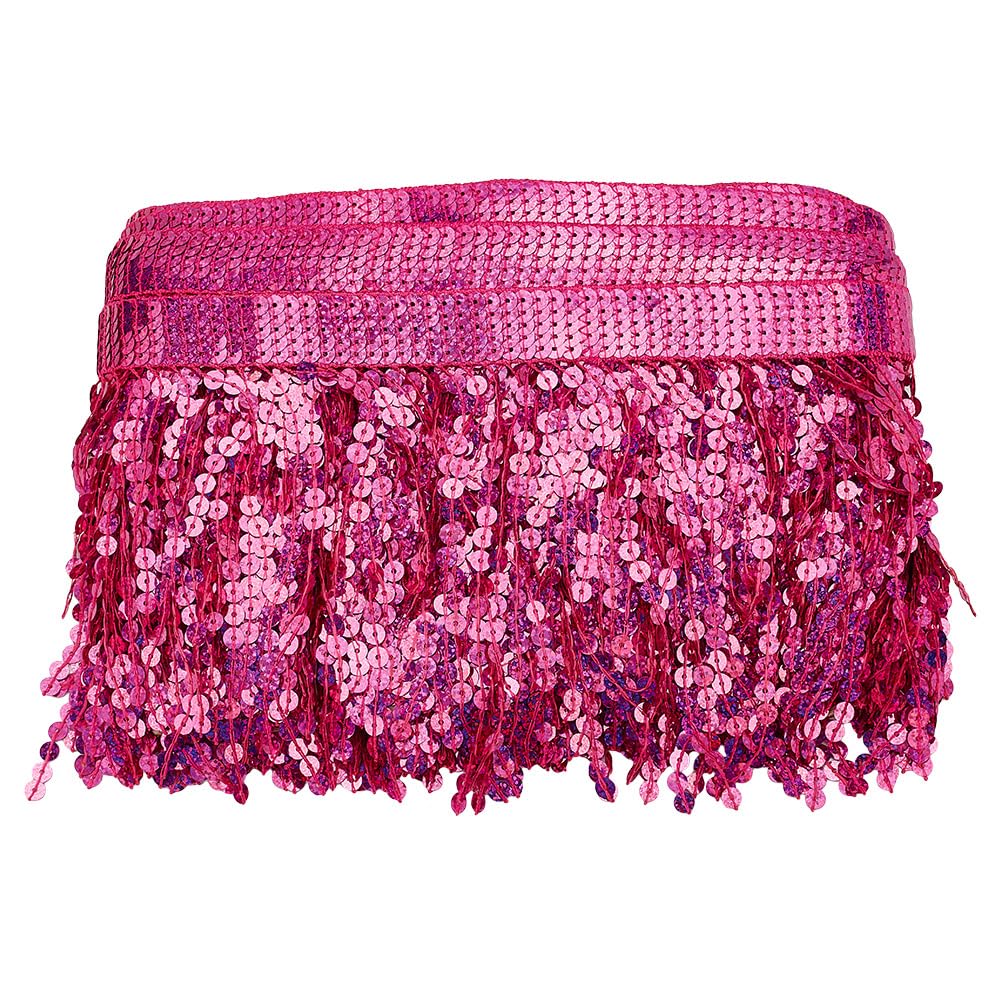 HOBBIESAY 10 Yards Sequins Fringe Ribbon Trim 6 Inch Deep Pink Sequin Tassels Sewing Trim Bling Sewing Fringe Trim for DIY Craft Latin Dress Shawls and Dance Dresses Clothing Embellishment