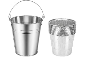 Stanbroil Grill Grease Bucket Replacement with 10-Pack Bucket Liners for Traeger 20/22/34 Series, Pit Boss, Camp Chef, Louisiana, etc Pellet Grill/Smoker, Silver