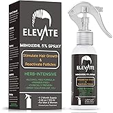 ELEVATE 5% Minoxidil Hair Growth Spray - Alcohol Free Non Oily Formula Extra Strength Professional Treatment for Hair Loss/Regrowth - Stimulate Hair Follicles for Men & Women - 1 Month Supply