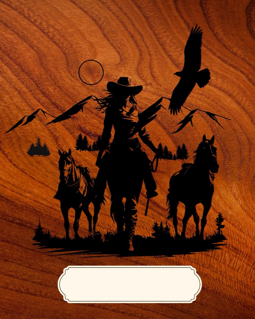 Cowgirl Country Wild West Design 8 x 10 in Composition Book for School or Business, for Women and Entrepreneurs: Ranch Life Style Inspired Graphic art ... Horses : with 100 lined pages for writing