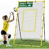 Volleyball Rebounder Net 7x4 ft, Adjustable Training Equipment with Angle Customization for Practicing Volleying, Bumping, Spiking Training, Portable Travel Bag