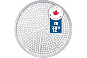 Norjac Restaurant-Grade| Non-Stick 12-Inch Perforated Aluminum Pizza Pan, 2 Pack | Heavy-Duty Rust-Proof Oven Tray