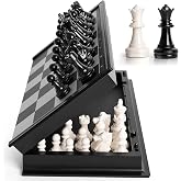 Travel Chess Set, 10 inch Magnetic Chess Board with 2 Extra Queen Portable Folding Board Chess Games for Kids, Adults