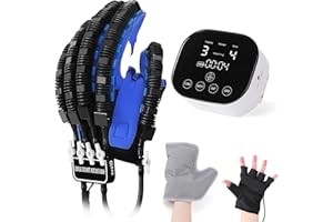 VEANVOKY Rehability Robot Gloves Hemiplegia Hand Stroke Recovery Equipment, Hand Dysfunction Training Device for Stroke, Finger Orthosis for Finger Cramps (Left, L)