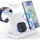 3 in 1 Wireless Charger Station for Galaxy S26 Ultra S25 S24, Foldable | Fast Charging for Z Fold Flip 7/6, Detachable Watch