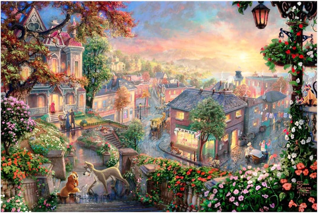 Jigsaw Puzzles 1000 Pieces for Adults - Quiet Town, Impossible Hard Puzzles and Educational Funny Cool Game for Kids and Adults