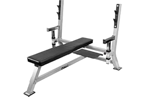Valor Fitness Olympic Bench Press Station with Squat Rack – Adjustable Spotter Arms, Safety Catch, and Plate Storage – 500 lb Capacity for Home Gym Strength Training