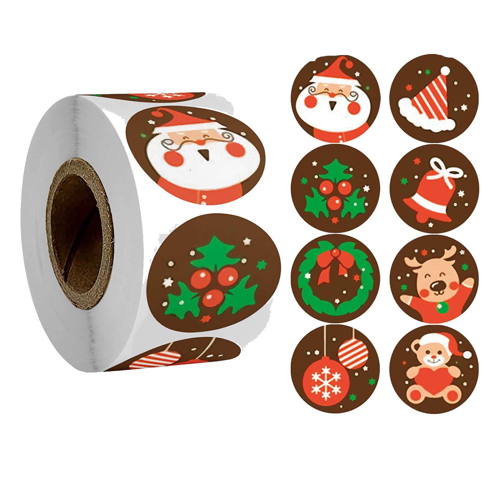 500 PCS Christmas Sticker Holiday Stickers Reward Stickers Card Seals Gift Wrapping Labels Holiday Party Favors Decoration (Style3)
