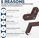 Hoffenbach 12x Baby Corner Protectors Soft Foam Self Adhesive Brown view 3