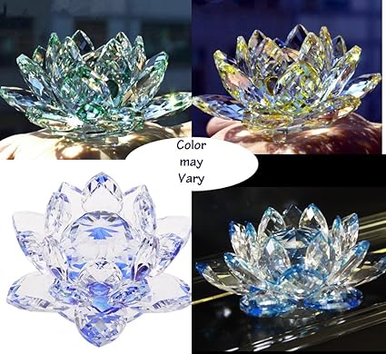 Paradigm Pictures Feng Shui Crystal Lotus (1 Piece) for Positive Energy and Good Luck (Assorted Colors)
