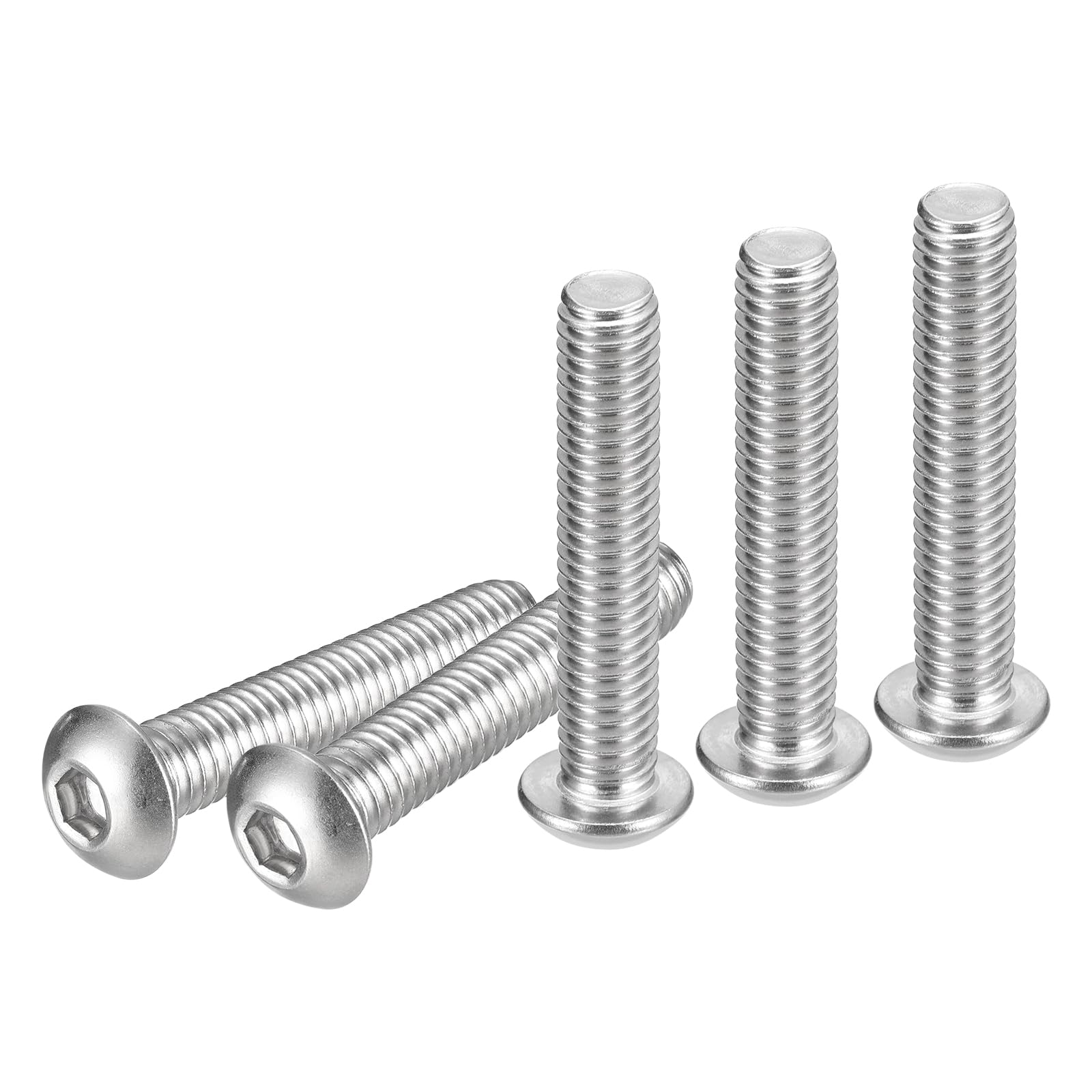 DTGN 3/8-16x2" Button Head Socket Cap Screws - 10Pack - Good for Machine - 304 Stainless Steel 18/8 - Hex Drive Full Thread UNC Fasteners — image 1