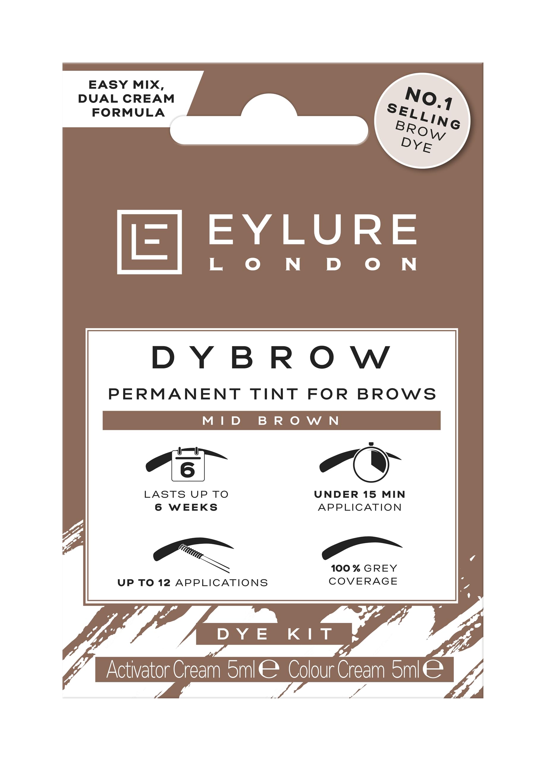 Eylure Dybrow Dye Kit - Mid Brown