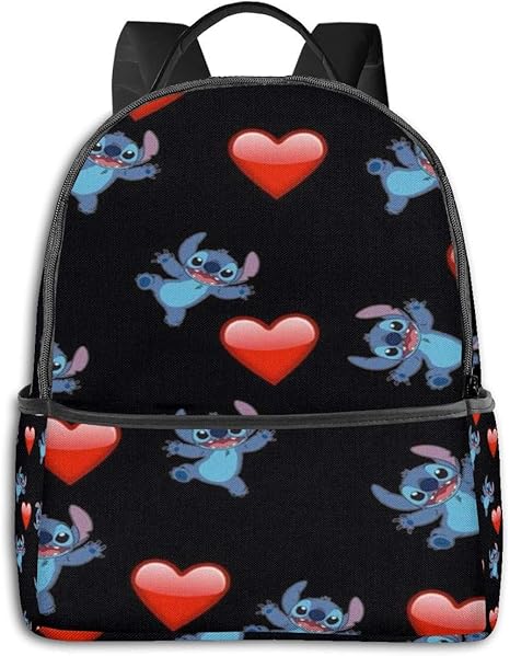 zhengdong Stitch Love - Mochila con cremallera para escuela, unisex
