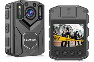 SYDYAM 2K/1440P 64GB Body Camera, 8-10H HD Recording IP67 Waterproof Body Cameras with Audio and Video Recording, Body Cam for Police Hiking Meeting Security Guard Daily Patrol