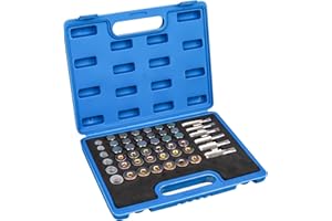 Luney 114PCS Oil Pan Drain Plug Repair Kit, Oil Drain Plug Removal Thread Repair Tool Kit, Drain Pans Automotive Rethreading Tools Kit M13 M15 M17 M20 M22, Metric Universal