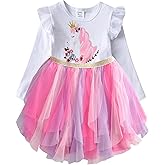 VIKITA Girls Dresses Winter Long Sleeve Party Tutu Dresses for Girls 3-12 Years