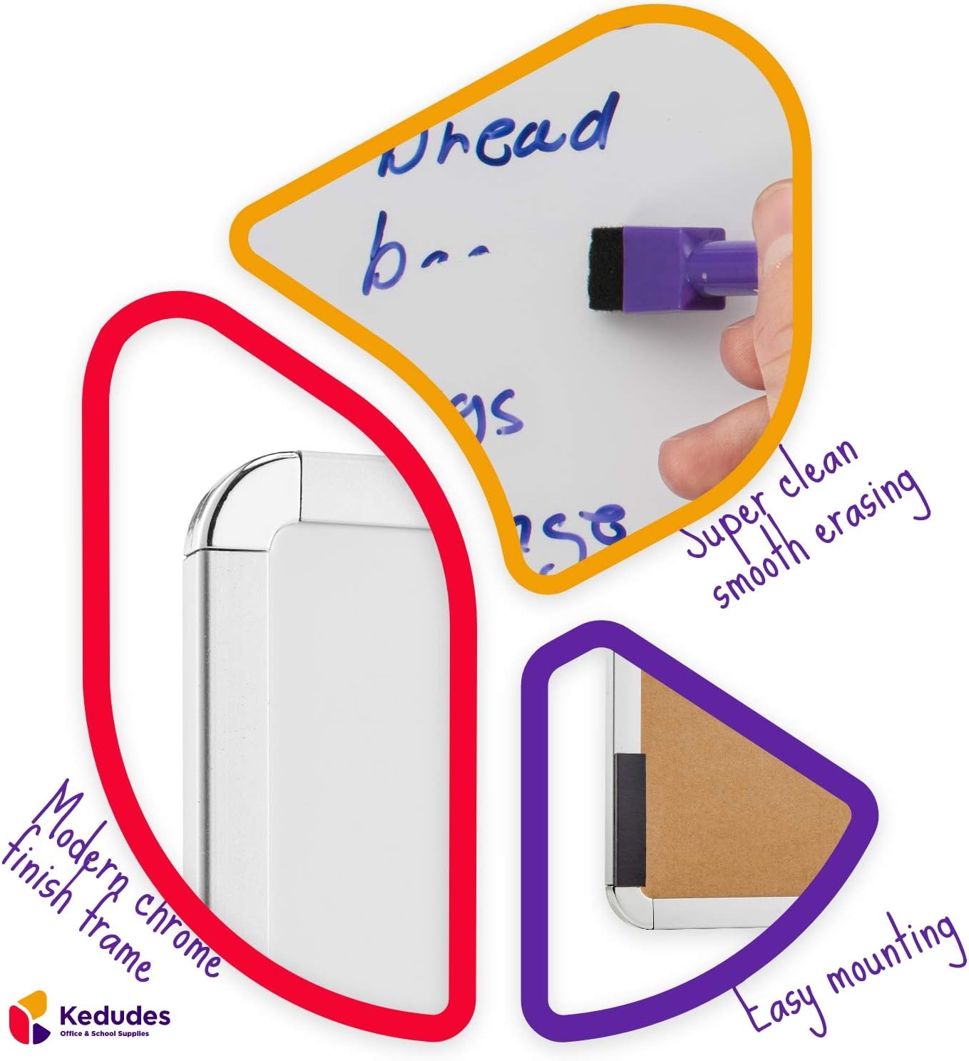 Magnetic 11’’ x 14’’ Small Dry Erase Board. Includes 6 Magnetic Dry Erase Markers, Assorted Colors. Great Whiteboard for Fridge, Locker, and More! : Office Products