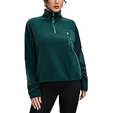 Haianguoji Women's Fuzzy Fleece Sweatshirt Casual Oversized High Neck Sherpa Tops for Fall Winter