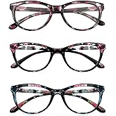 CVVTSPE 3 Pack Reading Glasses Blue Light Blocking Stylish Cat Eye Computer Readers Anti Eyestrain & Glare for Women