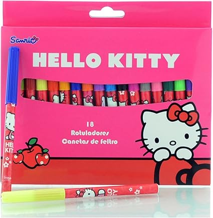CAJA 18 ROTULADORES HELLO KITTY: Amazon.es: Oficina y papelería