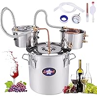 Seeutek Moonshine Still 3Gal 12L Stainless Steel Alcohol Distiller Spirit Boiler Copper Tube Ethanol Still with Thumper…