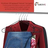 1ABOVE 25x Premium Rubber Coated Metal Hangers - Heavy Duty Non-Slip Grey view 4