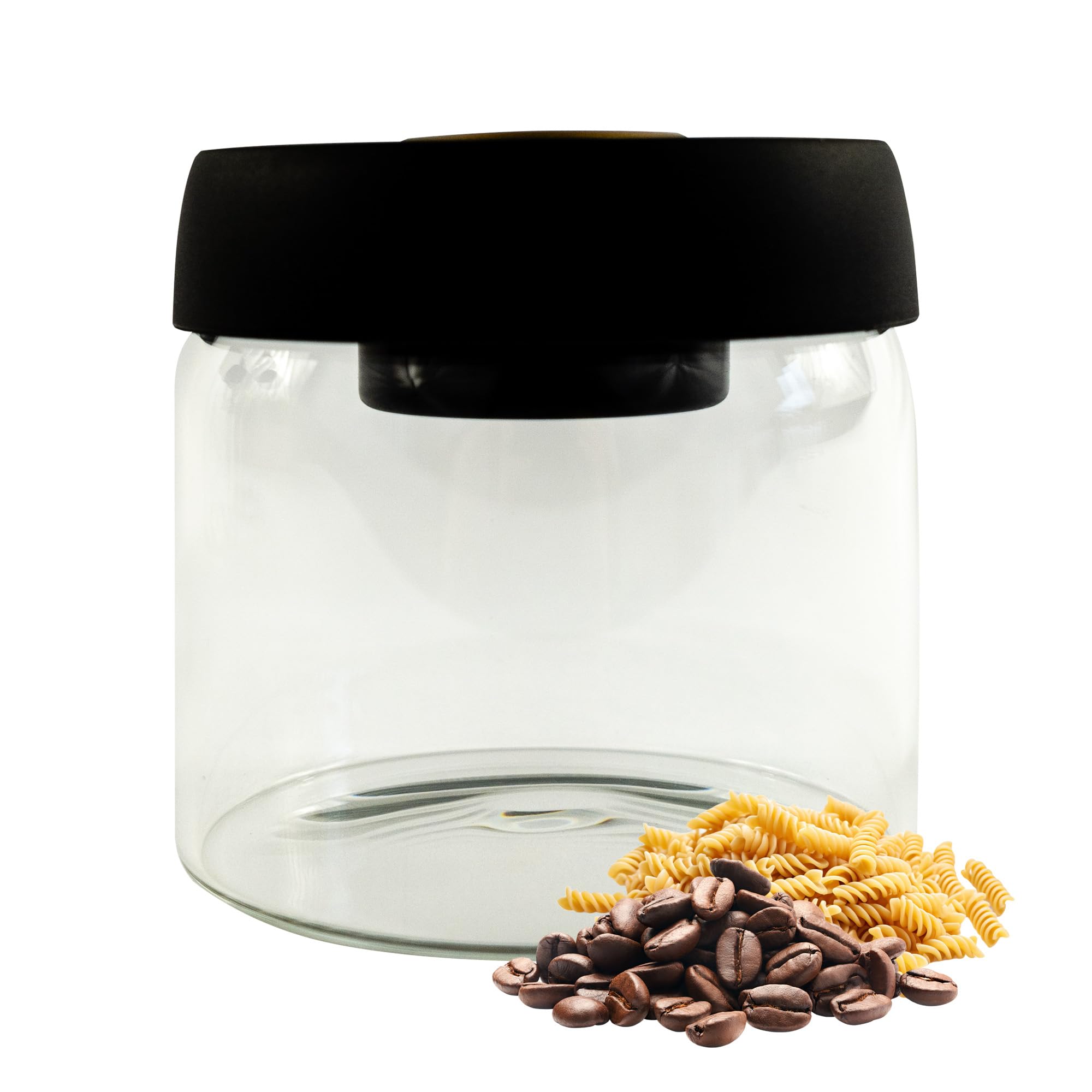 Iconique Glass Vacuum Storage Jar | Smell Proof Container & Airtight Jar | BPA-Free, Leak-Proof Airtight-Seal for Kitchen & Pantry | Smell Proof Jar Ideal for Coffee, Pasta & Baking | 500ml