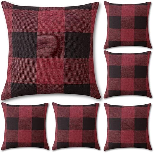 Amazon Com Decorsurface 6 Pack Buffalo Check Plaid Throw Pillow