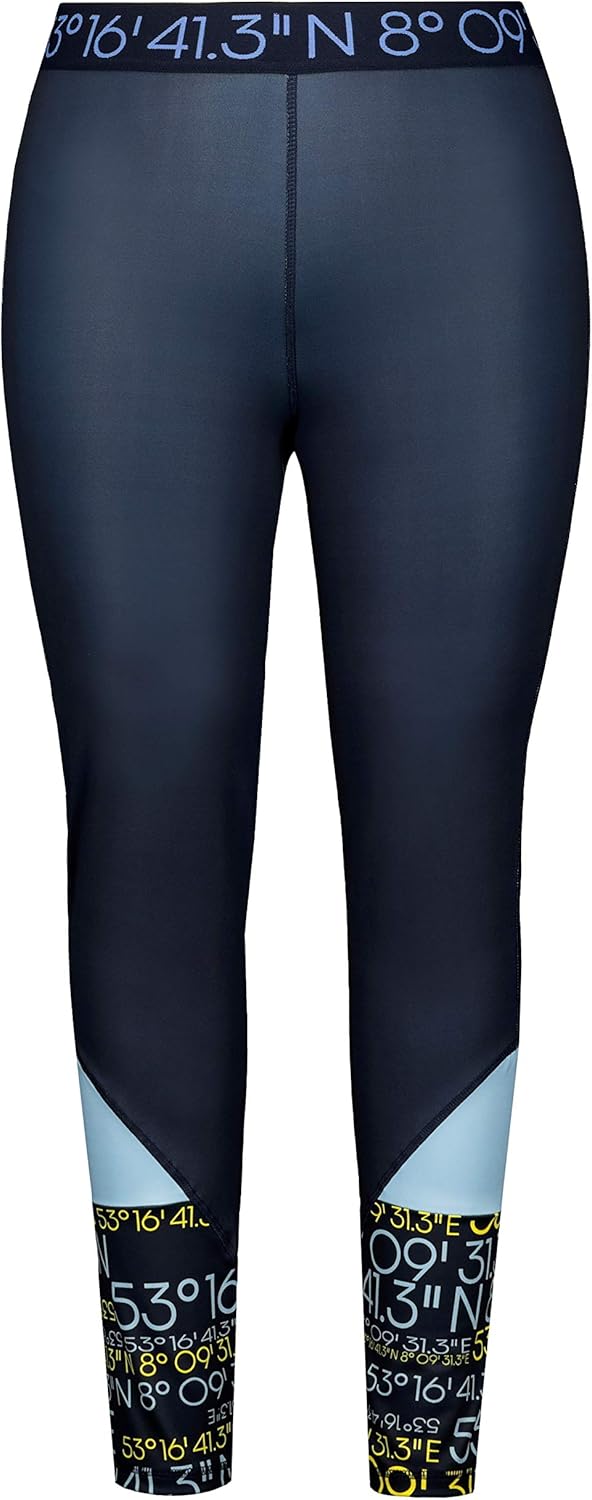 Ulla Popken Women's Plus Size GPS Coordinate Stretch Leggings Navy 28