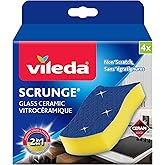Vileda Scrunge Glass Ceramic Stovetop Sponge (Pack of 4 Sponges) | Non-Scratch Stove Top Cleaner Scrub Sponge