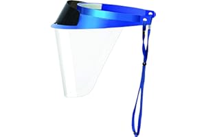 Space Blue, Pac-Dent iVisor Plus Reusable Face Shield Kit, Full Face Protective Shield with Anti-Fog Coating and Cinch Cord, Adjustable to Comfortably Fit All Head Sizes, Space Blue