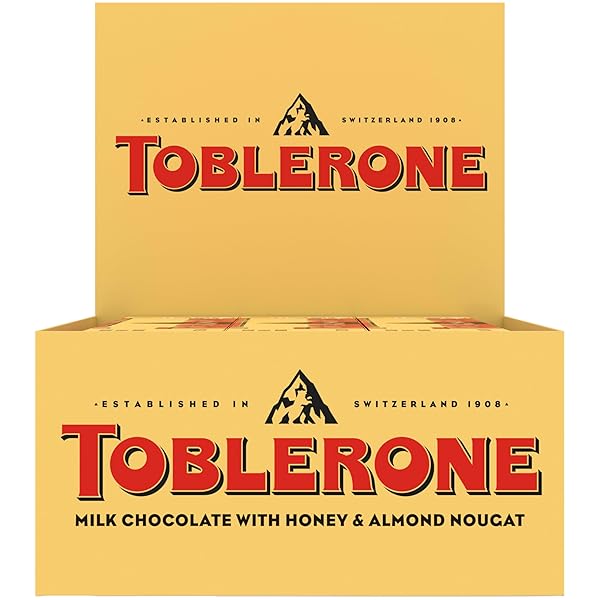 TOBLERONE MILK CHOCOLATE BAR WITH HONEY AND ALMOND...