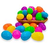 Celmuron Easter Eggs 30 Pack, 2.3'' Fillable Plastic Easter Eggs, Bright Color Assortment for Easter Egg Hunt, Party Favors &amp; Surprise Fillers