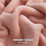 EHEYCIGA Fleece Blanket Dusty Pink 150x200cm Double Size Throw view 2