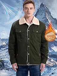 MANSDOUR Men's Winter Jacket Warm Sherpa Lined