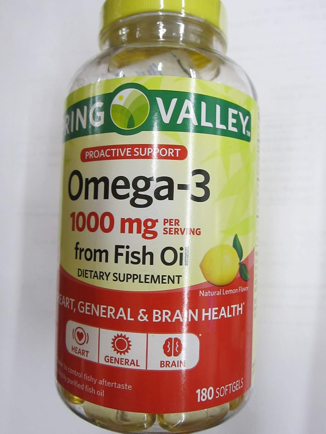 Spring Valley Omega3 1000 mg from Fish Oil, Heart, Brain