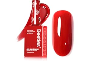 BEETLES GEL POLISH Beetles Red Gel Nail Polish, 15ml Christmas Red Color Soak Off UV LED Gel Polish, Winter Nail Art Design Daring Grace Manicure Salon DIY Home Colorful Bottle Gifts for Women