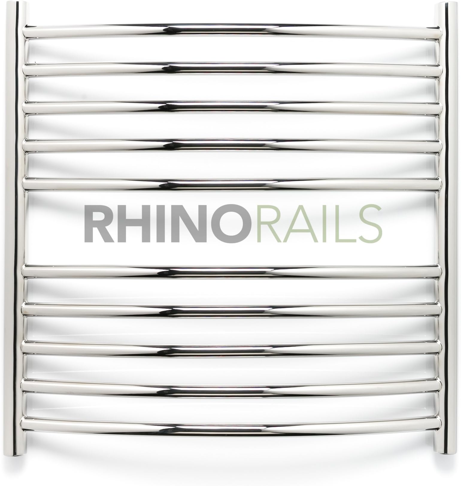 Rhinorails 600mm x 600mm Luxus Curved Stainless Steel Heated Towel Rail | Designer Bathroom Radiator