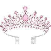 Queenship Tiara Crown for Women, Queen Tiara for Birthday Prom Bridal Party Custome Pink