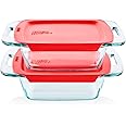 Pyrex Easy Grab Baking Dish with lid Food Storage, 8" x 8"